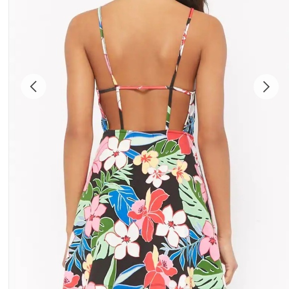 Tropical Floral Fit & Flare Mini Dress - Picture 3 of 4